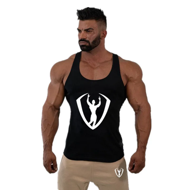 

YEMEKE Printing fashion men vest bodybuilding clothing and fitness men undershirt tank tops golds men undershirt