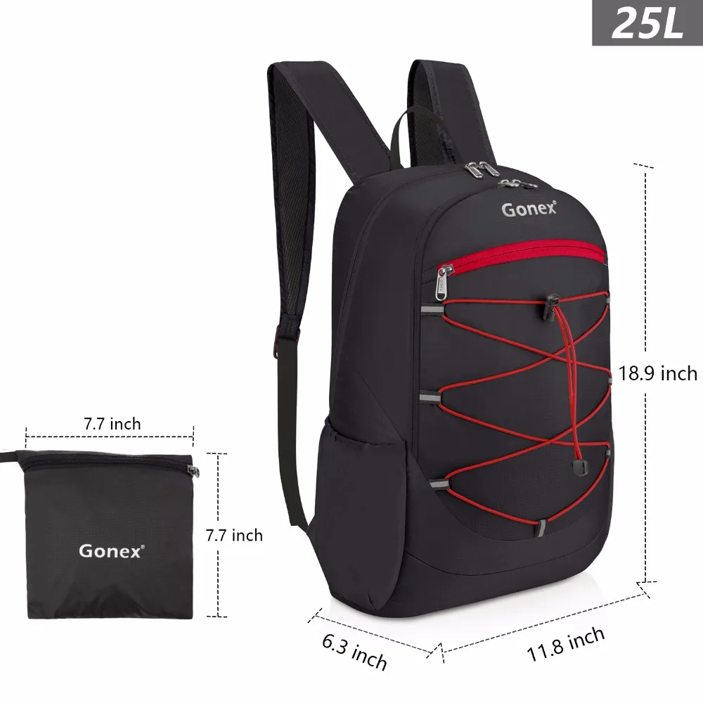 Acampamento ao ar Mochila da Escola Gonex Ultraleve Packable Mochila Caminhadas Daypack Handy Dobrável Livre Viagem Ciclismo 25l 19 Cheap Mochilas escal.