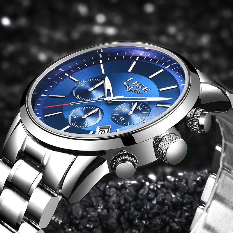 LIGE Mens Watches Top Brand Luxury Men's Sports Watch For Male Casual Waterproof Date Analog Quartz Watch Men Clock Reloj Hombre