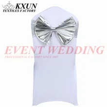 Приятный вид бронзовая покрытая лайкрой лента спандекс Декор-покрытие с бабочкой бант свадебное украшение для праздника отеля