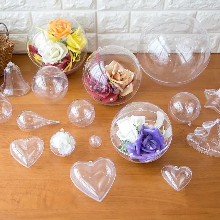 100 шт 12 см акриловый шар прозрачный пластиковый шар для сохранения цветов контейнер коробка для конфет прозрачный полый шар подвесной Декор