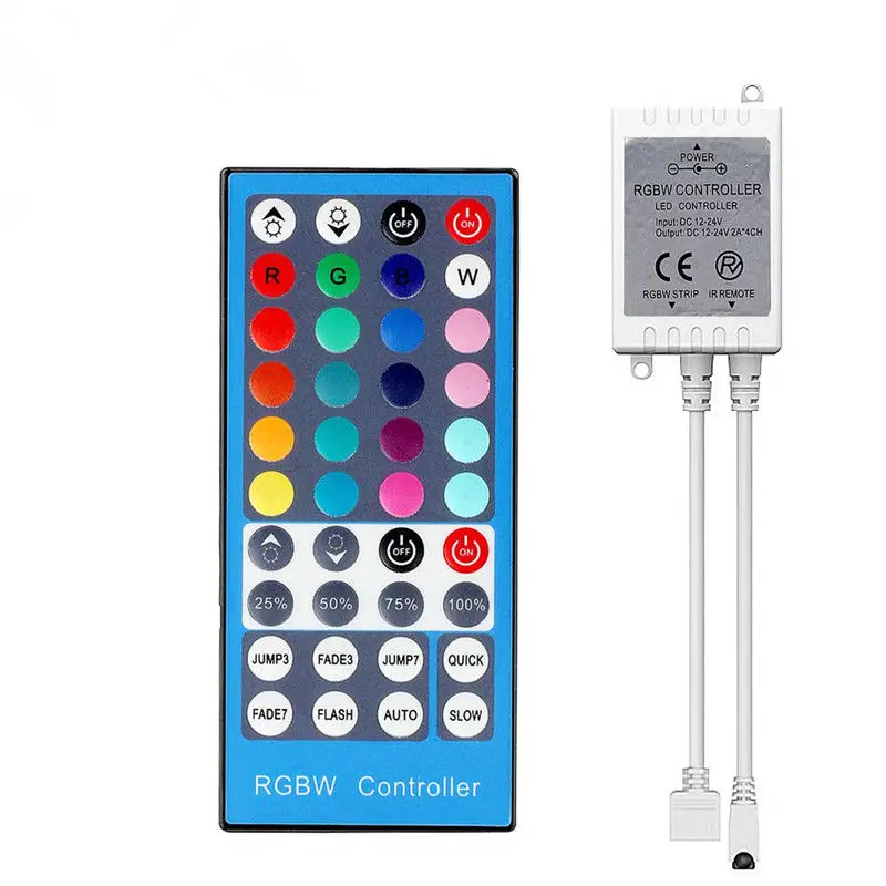 

FGHGF 4 Channels DC 12V - 24V RGBW LED Controller Dimmer 40Key 5Pins IR Remote Control For SMD 5050 RGBW RGBWW LED Strip Light