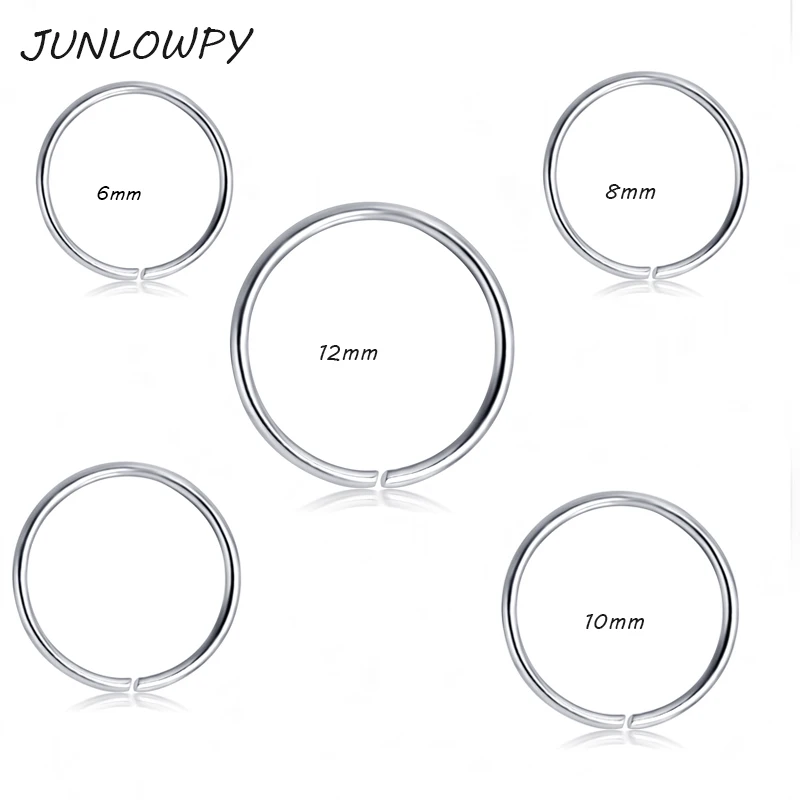 

JUNLOWPY 100pcs/set Stainless Stee Hoop Nose Ring Earring Septum Lip Piercing BCR/CBR Open Tragus Earring body jewelry piercing