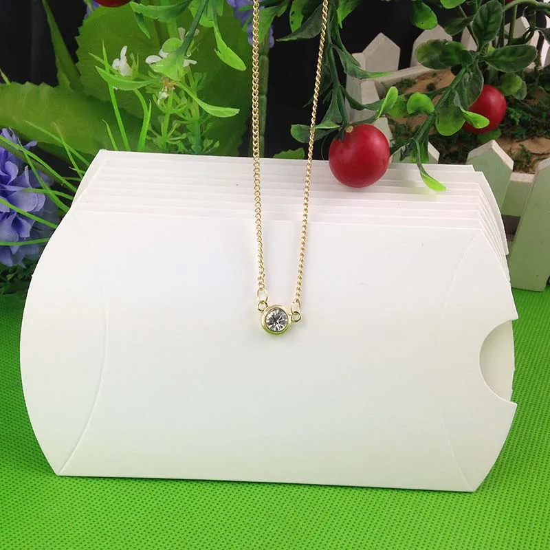 2018 new Kraft paper Pillow Box Packag Necklace Jewelry Display Clear Pv 1Lot=50 pcs box +50 cards Custom Logo MOQ 1000 | Дом и сад