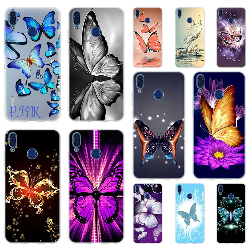 Мягкий силиконовый чехол с синей бабочкой для Huawei Honor 30 20 10 9 Lite 30pro 20pro 30s 10i 9a 8a