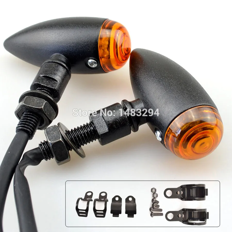 

Motorcycle Mini Bullet Amber Turn Signal Light Indicator Fits For Harley Sportster Iron 883 1200 XL Bobber Chopped 883N
