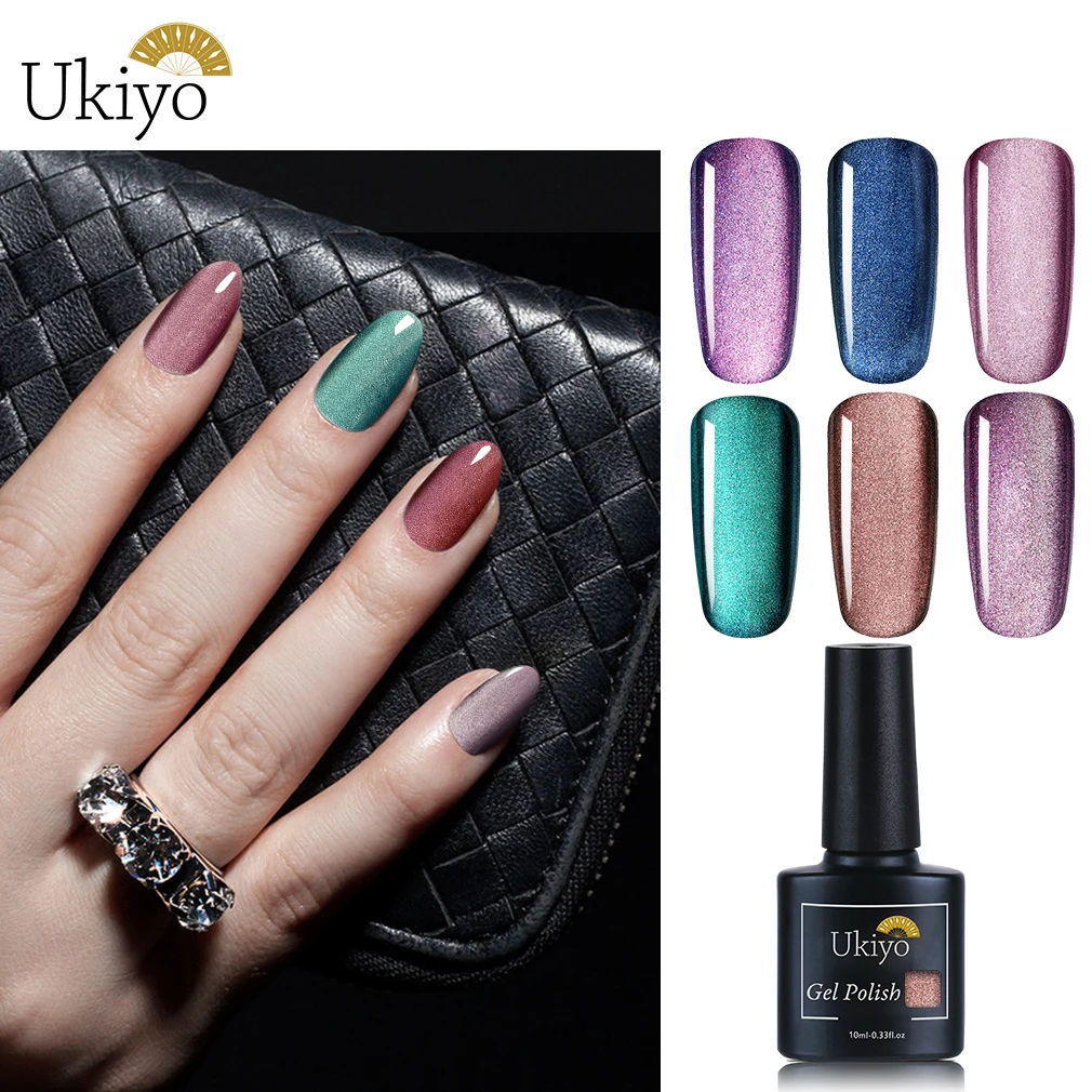 

Ukiyo 10ml 5D Cat Eye Wide UV Gel Nail Polish Nail Art Gel Varnish Soak Off Semi Permanant Magnetic UV Gel Polish Manicure Nails