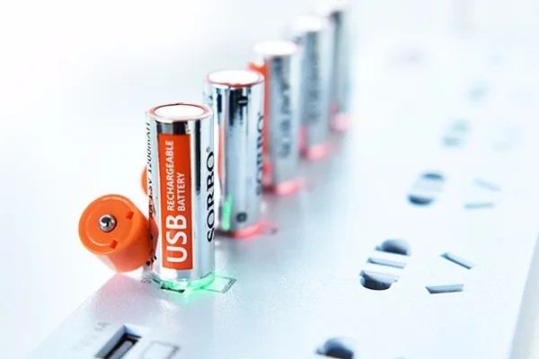 4 шт Sorbo аккумуляторная батарея 1200mah AA USB перезаряжаемые батареи 1,5 V Быстрая зарядка Li-po батарея