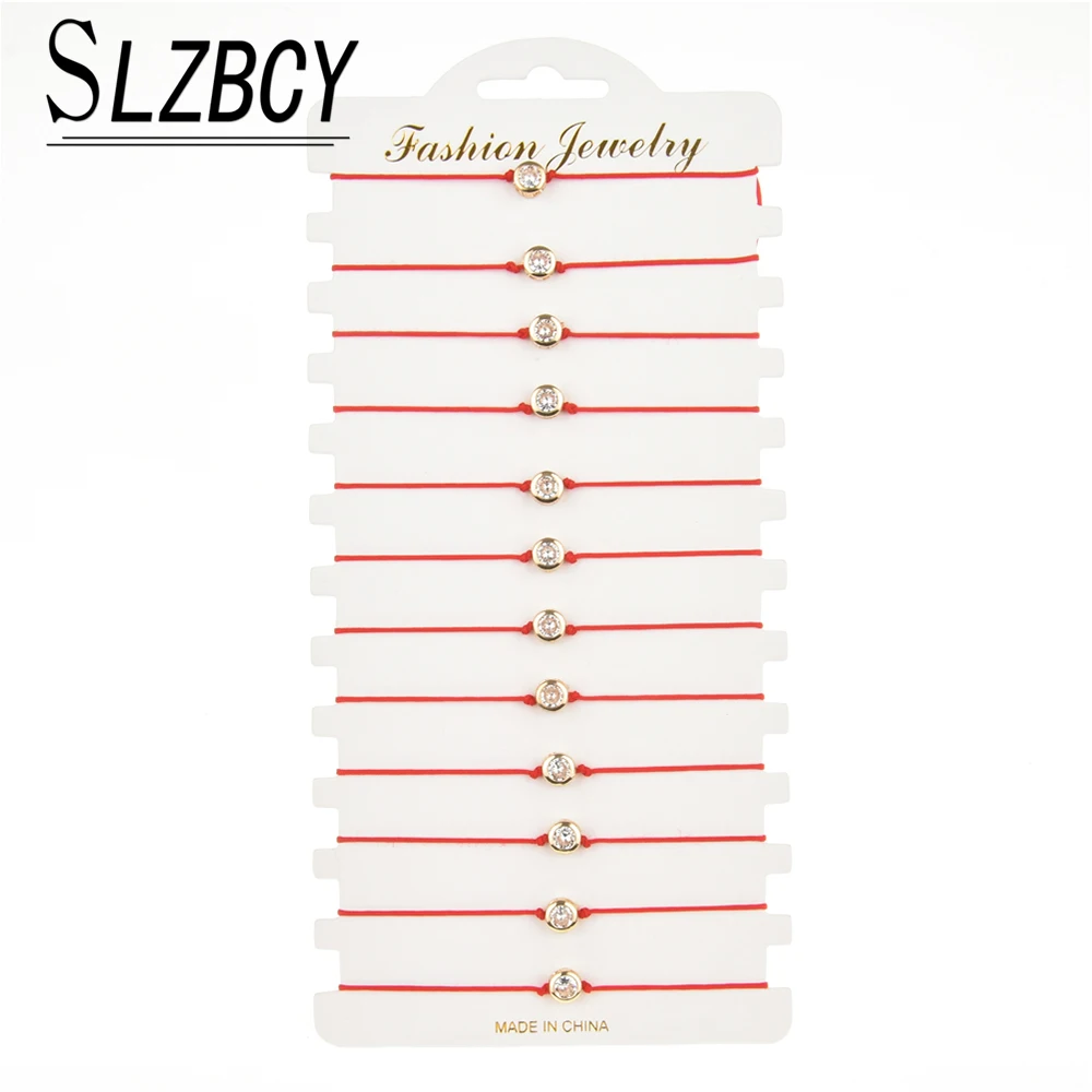 

12 pcs/set Charm AAA Cubic Zircon Bracelets Set For Women Gold Silver Color Metal Red Adjustable Yoga Bracelet Anklet Jewelry