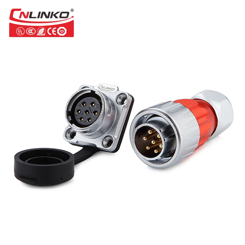 M20 DC Power Plug Types 12A Waterproof Plugs and Sockets 7 Pin