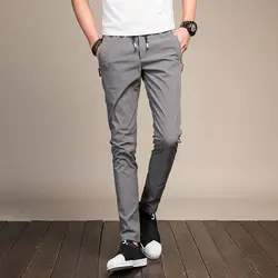 2019 новые мужские брюки прямые свободные повседневные брюки, большой размер хлопок модные мужские брюки для делового костюма Черные Серые