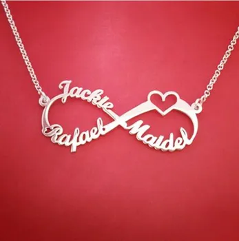 

Stainless Steel Custom Name Necklace Personalized Rose Gold Heart Infinity Pendant Friendship Necklace Jewelry Best Friend Gift