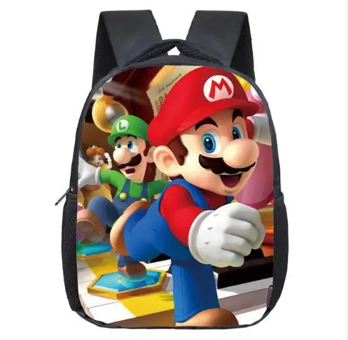 12 дюймов Super Mario Bros Соник печать детский сад Infantile маленький рюкзак для детей мультфильм школьные сумки детей - Цвет: photo color