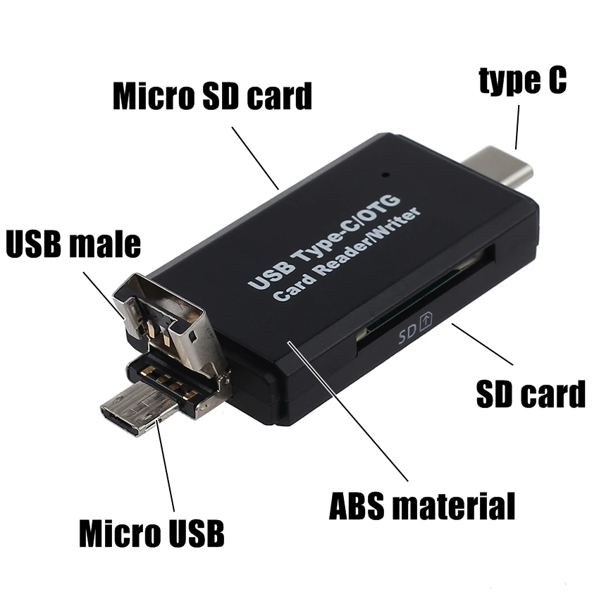 Все в одном Micro USB Type C 3 0 OTG кардридер SD карта писатель мобильный адаптер для