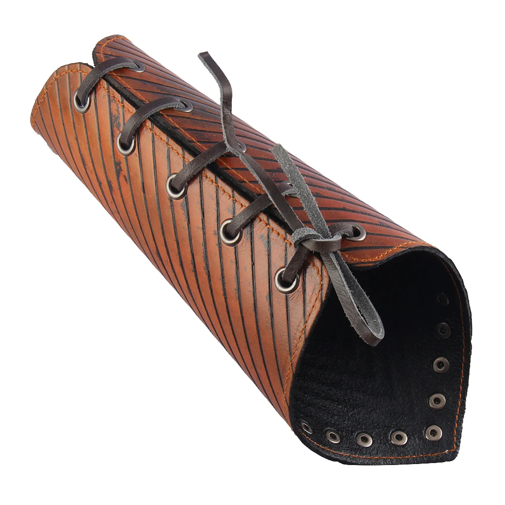 Punk Arm Warmers Ancient Gothic Mens Leather Wrist Bracer with Embossing Guards Arm Protector Wide Leather for Female Male Biker
