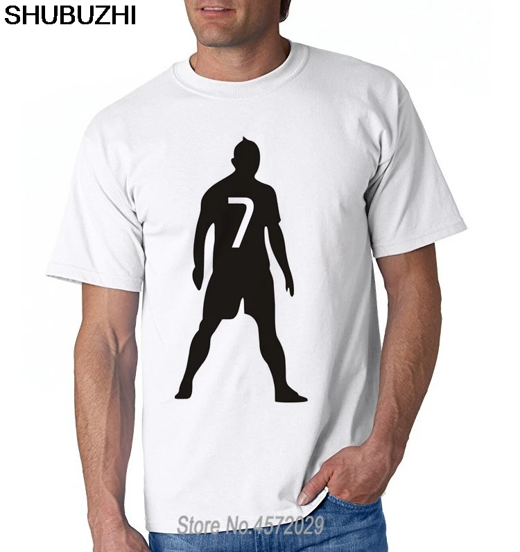 

Hot Sale Fashion Gray Cristiano Ronaldo 7 Print T-Shirts Camisetas Extended T Shirt Mens Tees Shirt euro size