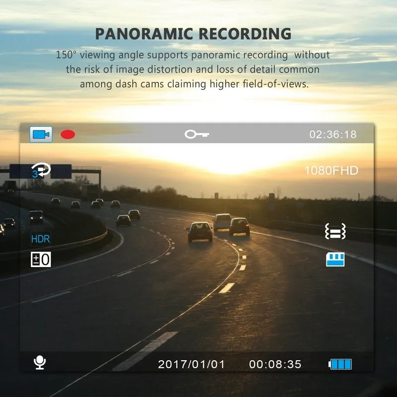  1080p DVR Car Recorder Dash Camera Video Recorder G Sensor Motion Detect WDR Driving Parking Camera