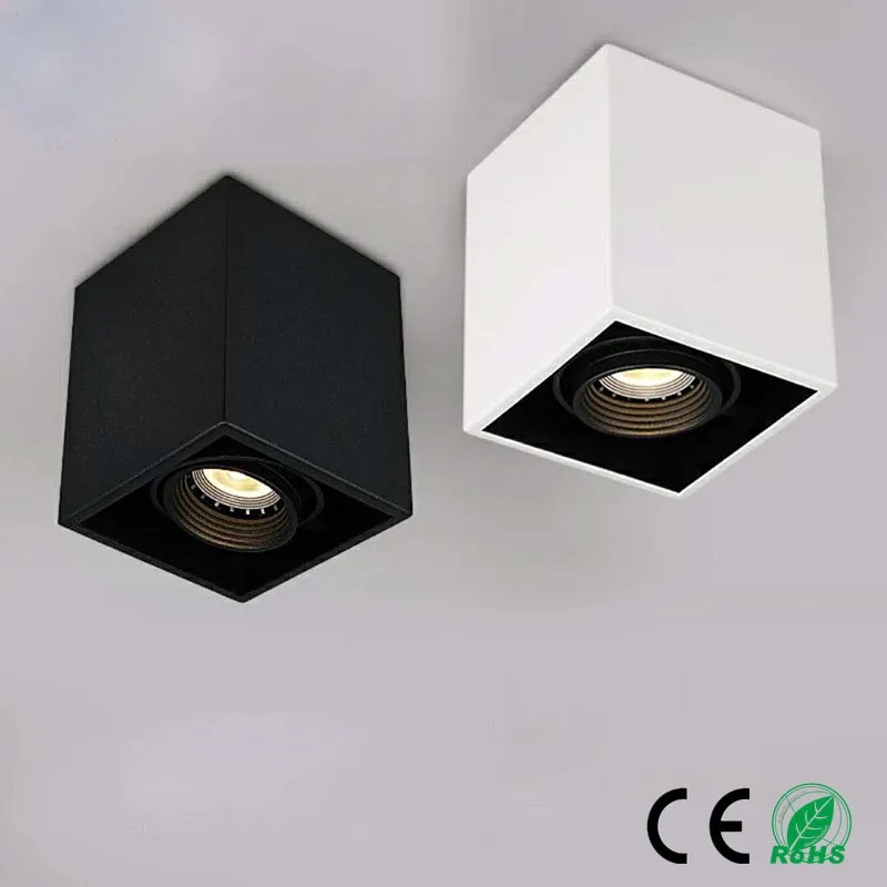 

1X COB LED Downlights 10W 15W Surface Mounted Dmmable LED Ceiling Lamps Spot Light Square Rotation LED Downlights AC85-265V