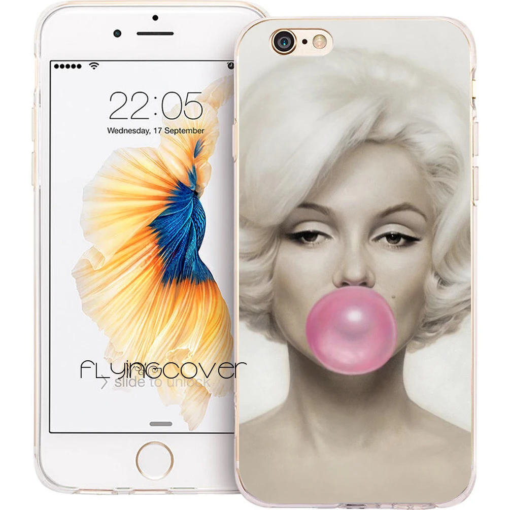 Coque Marilyn Monroe Bubble Gum Weichen Silikon Telefon Fällen für iPhone XS Max XR X 7 8 6 6 s plus 5 s 5 SE 5C 4 s 4 iPod Touch 5