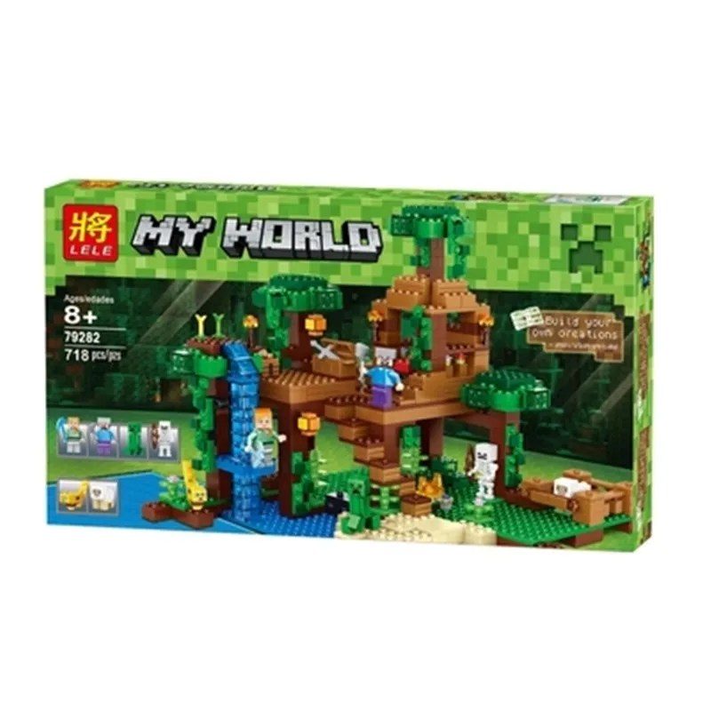 718pcs Building Blocks Brinquedos Model set Figures Toys Minecrafted Jungle Tree House for Gift Compatible with Legoings 718pcs Building Blocks Brinquedos Model set Figures Toys Minecrafted Jungle Tree House for Gift Compatible with Legoings