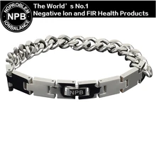 P049 l (24 cm) noproblem ion balance de moda germanio terapia magnética de la salud hombres encanto poder choker joyería de los hombres pulsera de cadena