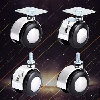 

Myhomera Chair Wheel Heavy Duty Furniture Caster 2inch M8 Screw/Plate Alloy Swivel Castor Wheels Trolley Rubber Protective Brake