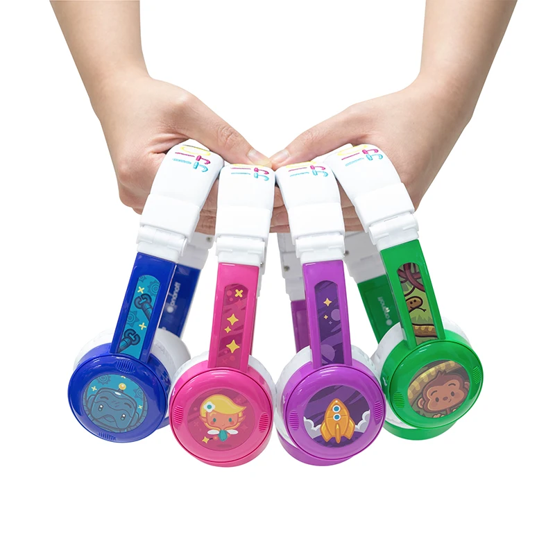 ONANOFF Kids Volume Limited Headphones BuddyPhones InFlight Professional Children Over Ear Headsets Health Listening Earphones
