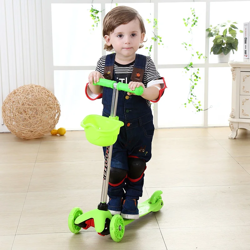 3 Wheels Kids Scooter, T Bar Adjustable Height Handle Kick Scooters