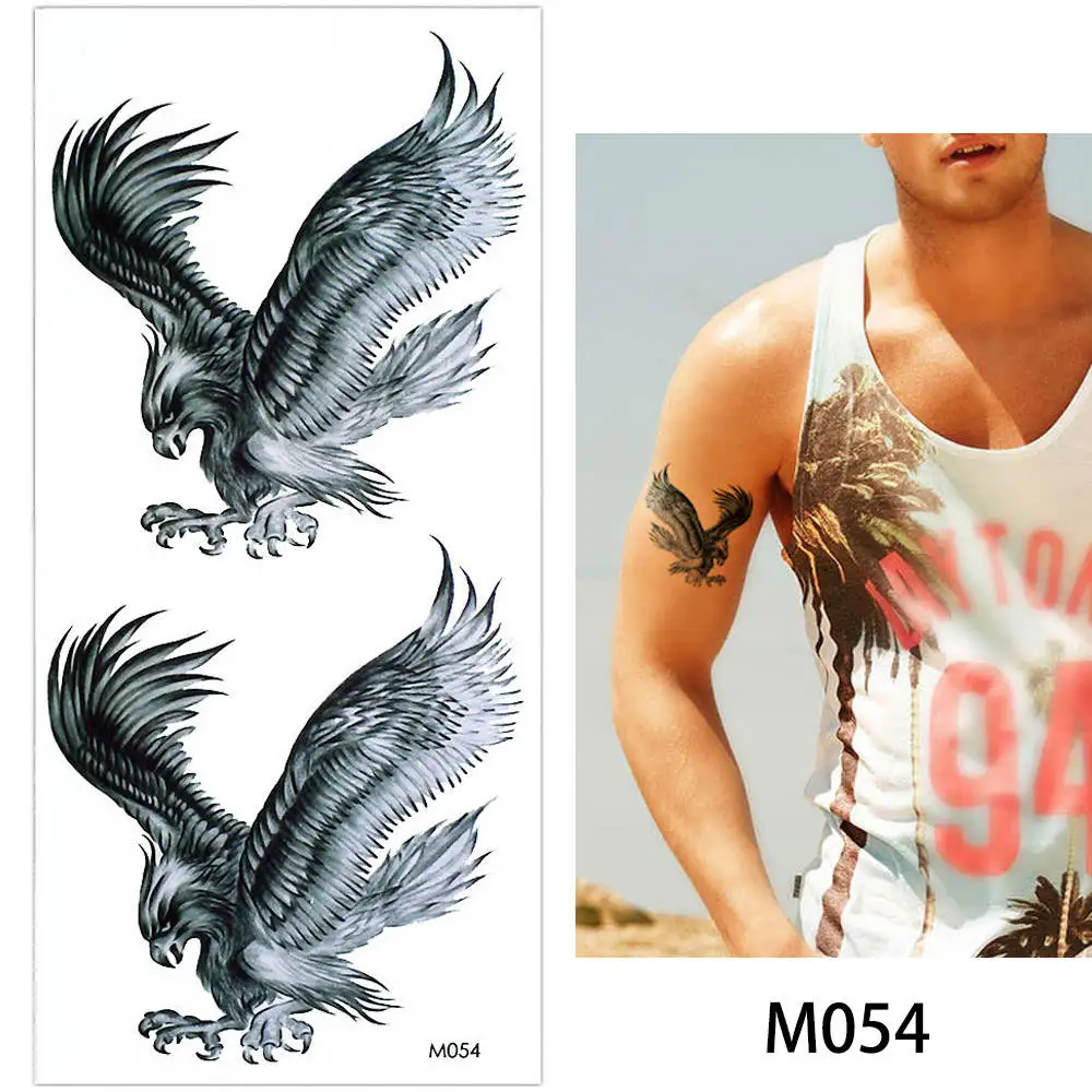 Glaryyears 1 лист Grand Eagle наклейка-тату наклейка временный Тигр дракон Классический Тотем узор для крутых женщин мужской боди-арт Новинка - Цвет: M054