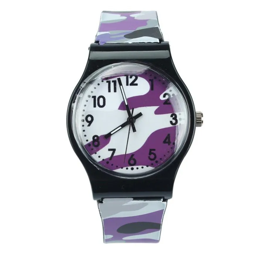 Новые модные камуфляжные детские часы, кварцевые наручные часы для девочек и мальчиков, синие часы, reloj mujer, часы, Прямая поставка