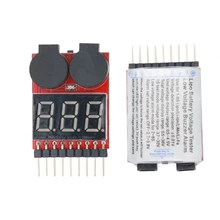 Alarma Digital 2 en 1 de Bajo zumbador 1S-8S Lipo li-on Fe RC medidor de voltaje probador de Monitor para la batería del helicóptero 35% de descuento