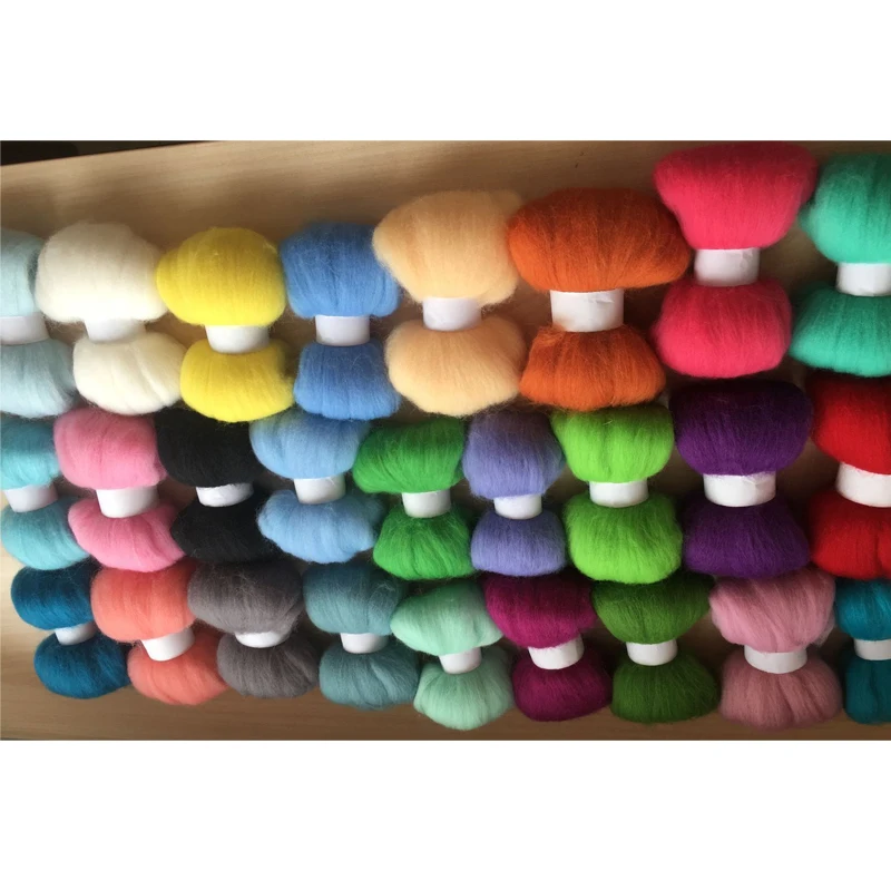 26 color 5g/bag Colorful Merino Wool Fibre Roving For Needle Felting