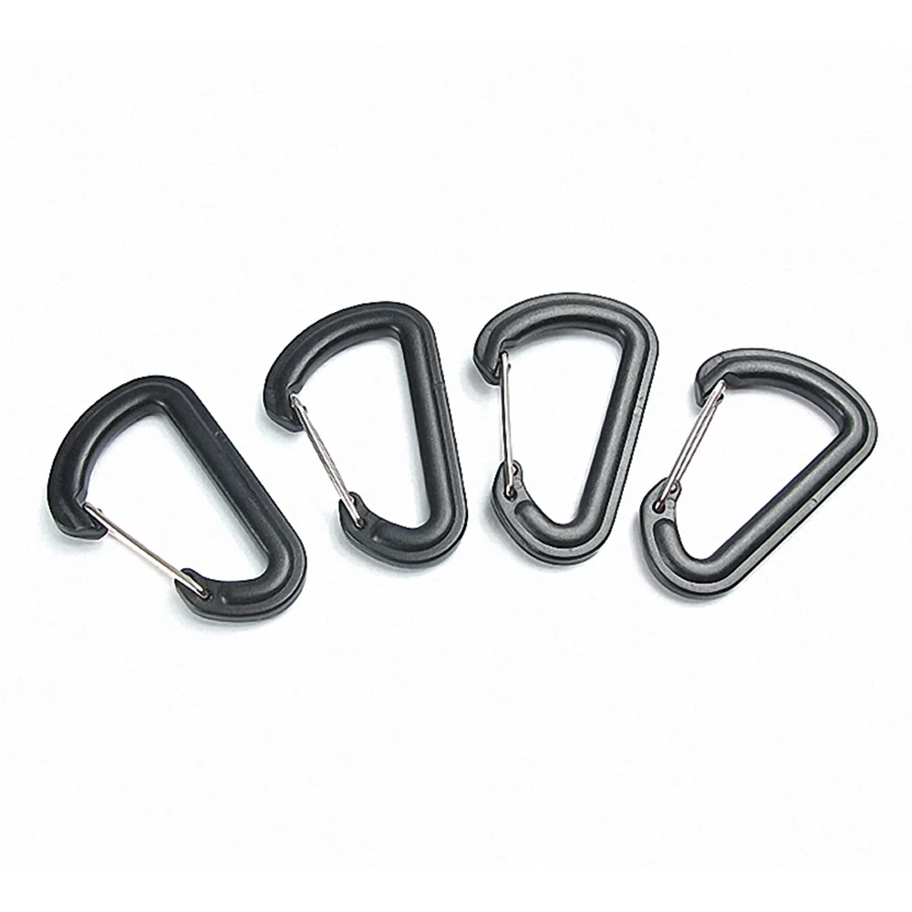 5PCS D Shape Plastic Carabiner D Ring Key Chain Spring Hook Backpack