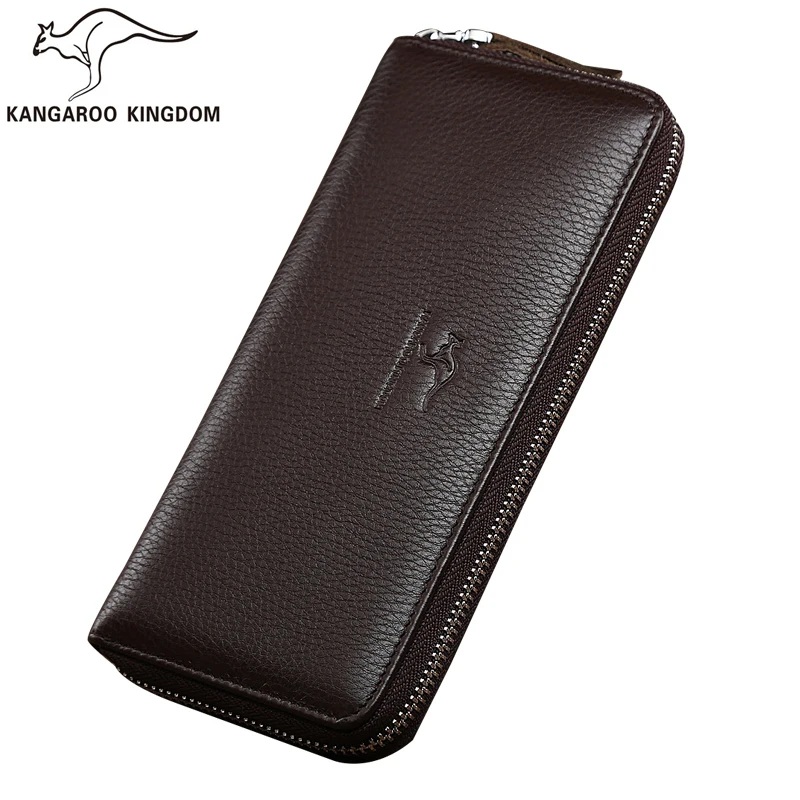 Kangaroo Kingdom Famous Brand Men Wallets Genuine Leather Wallet Long
