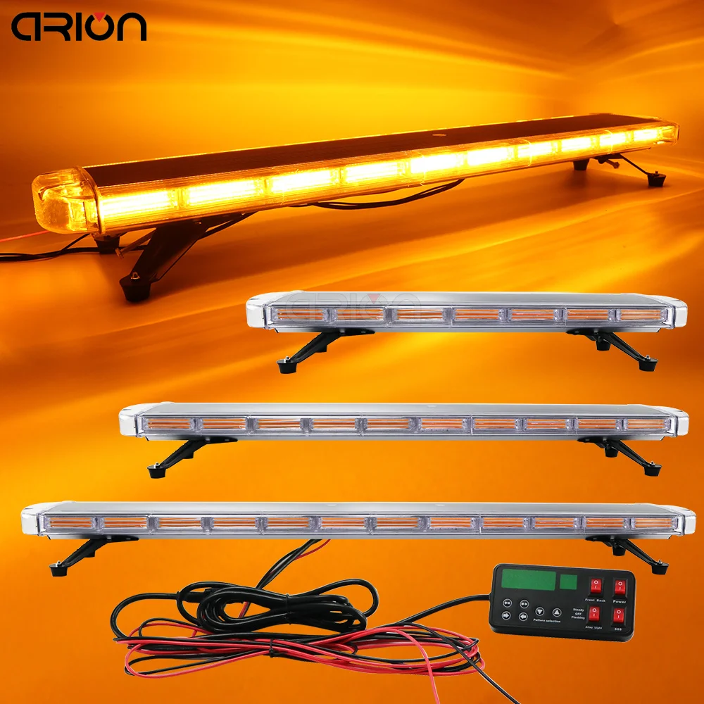 

30" to 72" New COB Led flash warning strobe light bar Car Truck Tow Beacons Safety emergency Lightbar Amber Yellow