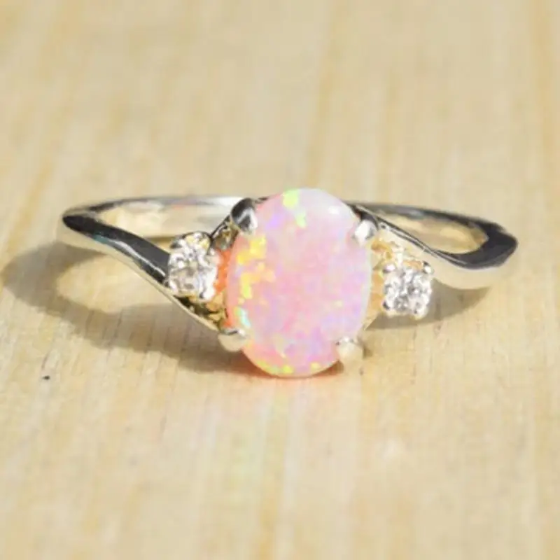 

Female Ring Multicolor Silver Ring Mystic Earth Opal Rhinestone Exquisite Party Finger Ring For Women Fashion Jewelry Gift