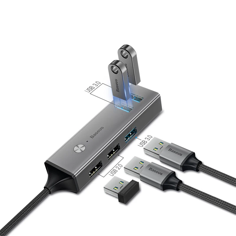 Baseus 5 портов USB C HUB to 3 0 Type для MacBook Pro DELL ThinkPad ASUS LED Micro HUB|USB-хабы| |