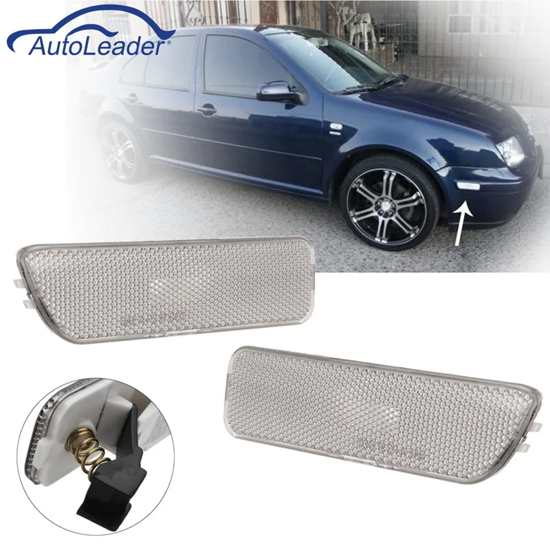 

for VW for Volkswagen Golf Jetta MK4 99-05 PMMA Autoleader A Pair White Smoke Lens Bumper Side Marker Lights