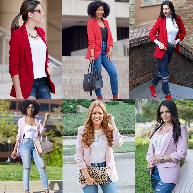 amazing yinlinhe Pink Suit Coat jackets Women Spring 2019 Elegant office ladies Formal Jackets Women chic P