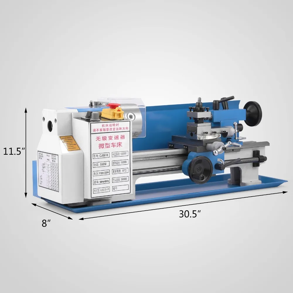 

Mini Metal Lathe Metalworking Variable Speed Tooling Infinite 550W mini lathe