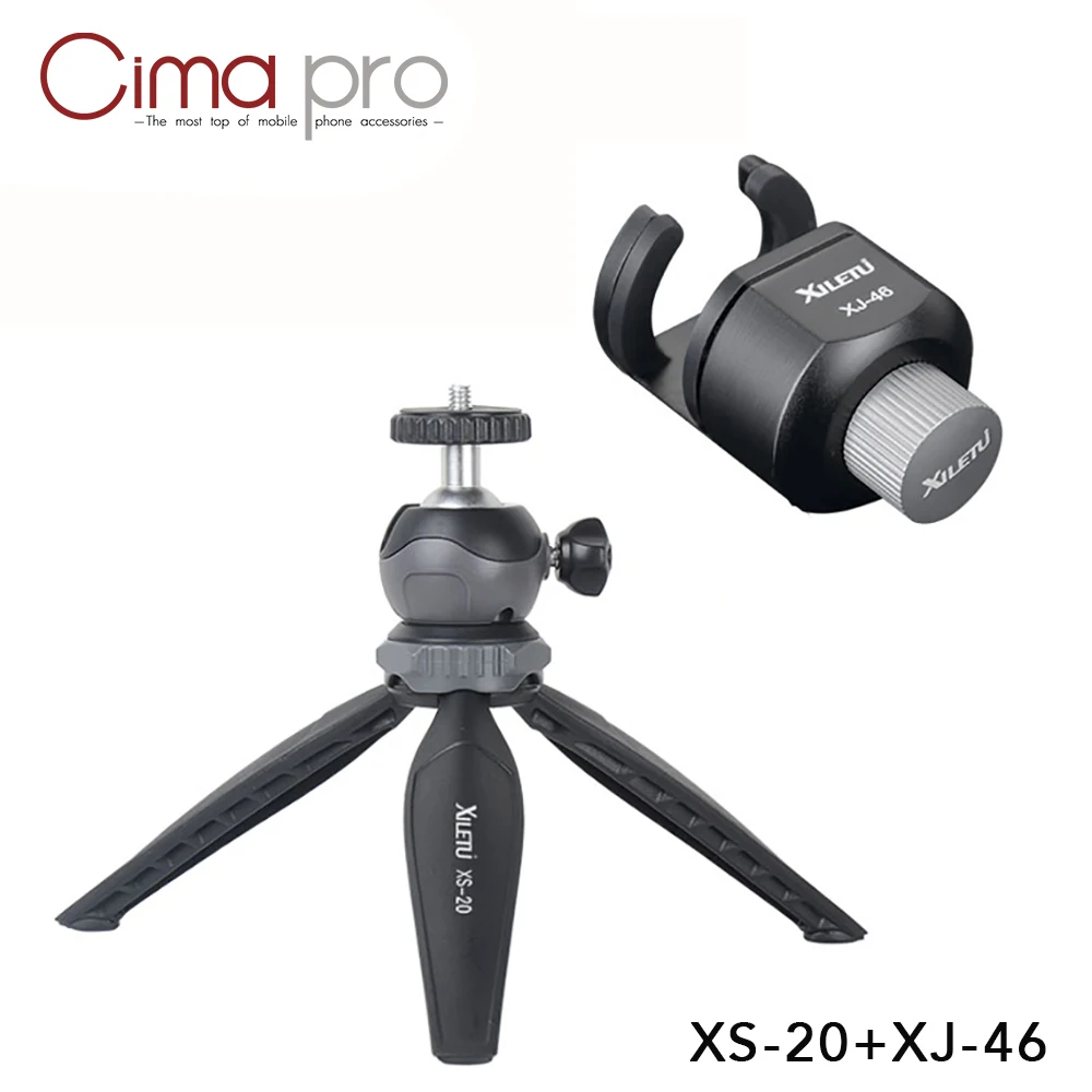 

CimaPro XJ-46+XS-20 protable phone holder lightweight mini tripod stand universal cellphone smartphone