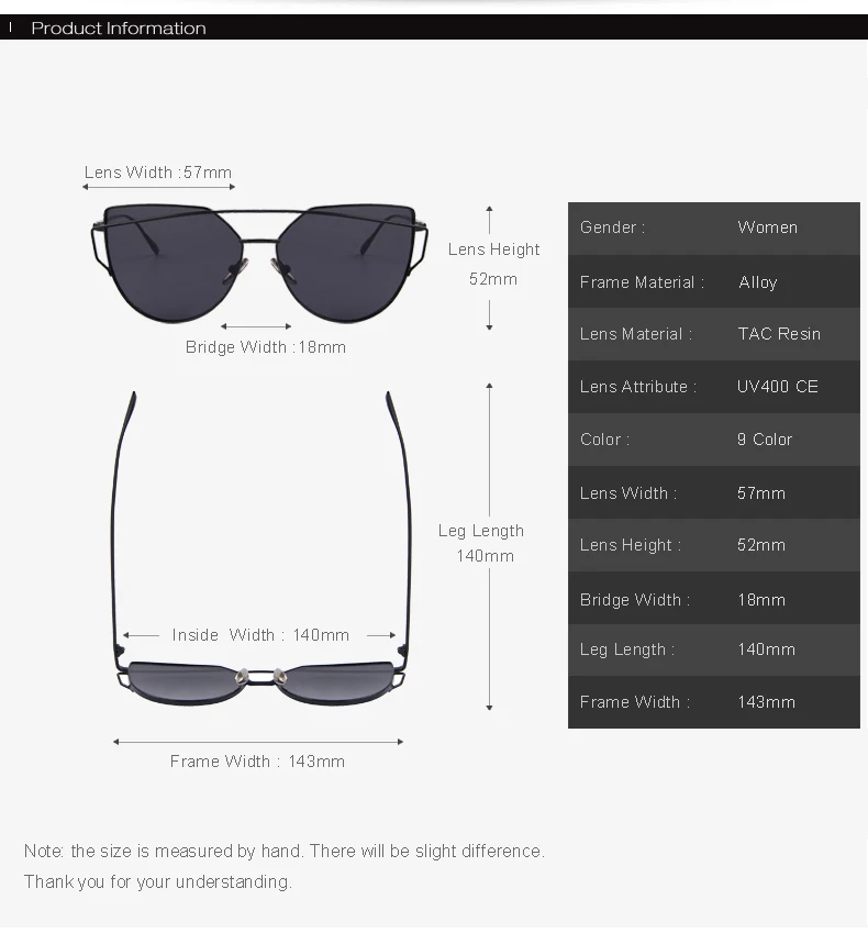 Chic Rose Gold Cat Eye Sunglasses