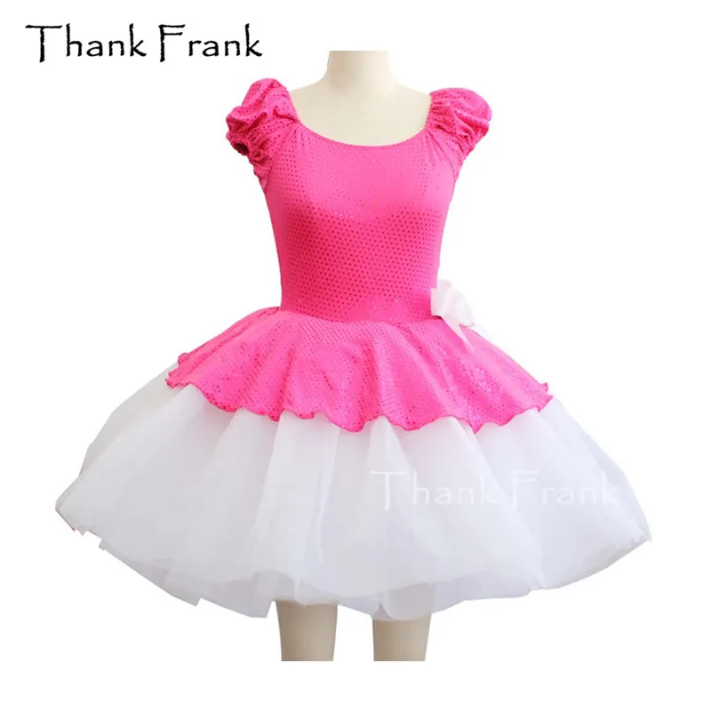 

New Puff Sleeve Ballet Tutu Dress For Girls Women Shiny Dance Costume C431
