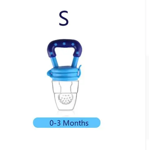 Детские Соска для обучения, Силиконовые Прорезыватели для зубов, принадлежности для кормления фруктов, соска, мягкое зубное кольцо для детей - Цвет: Blue S