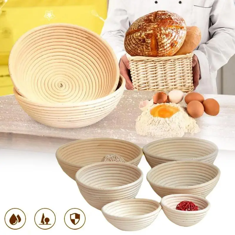 Round Bread Basket fermentation Handmade rattan basket 10 sizes Dough