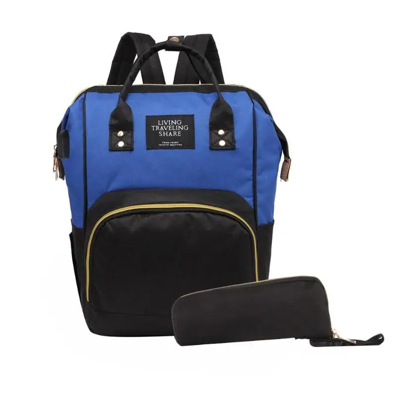 Мода usb зарядка мягкий подгузник сумки большой емкости водонепроницаемый дорожный рюкзак для матерей детские подгузники сумка для