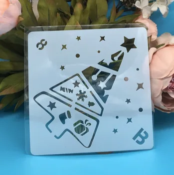 

5" New Christmas Tree Star DIY Layering Stencils Wall Paint Scrapbook Coloring Embossing Album Decorative Card Template