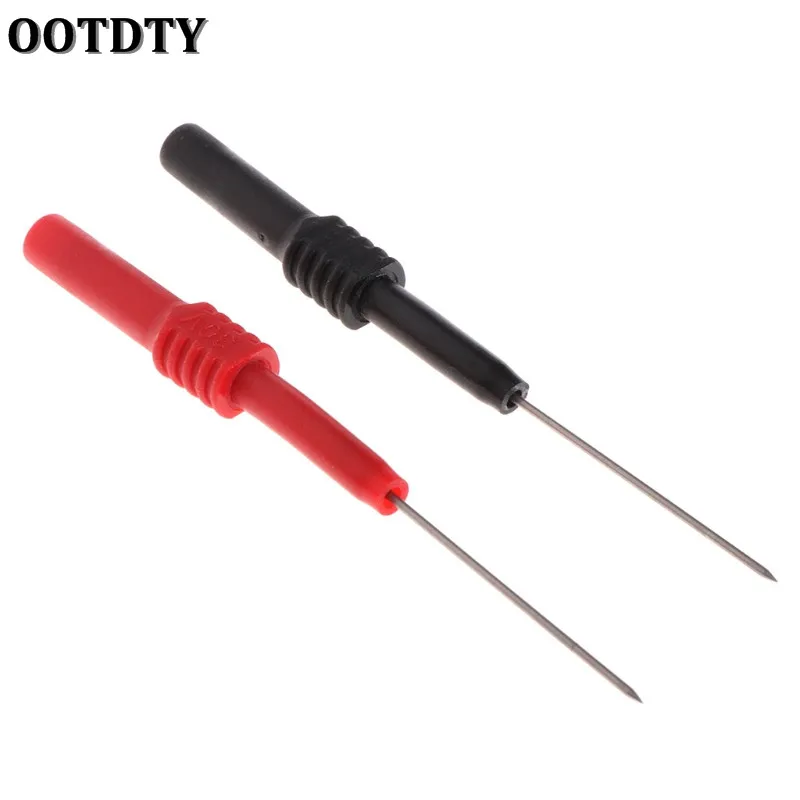 

OOTDTY 2PCS Test Leads Pin L95mm Spring Test Probe Tips Insulated Test Hook Wire Connector for Multimeter Stainless Steel Needle