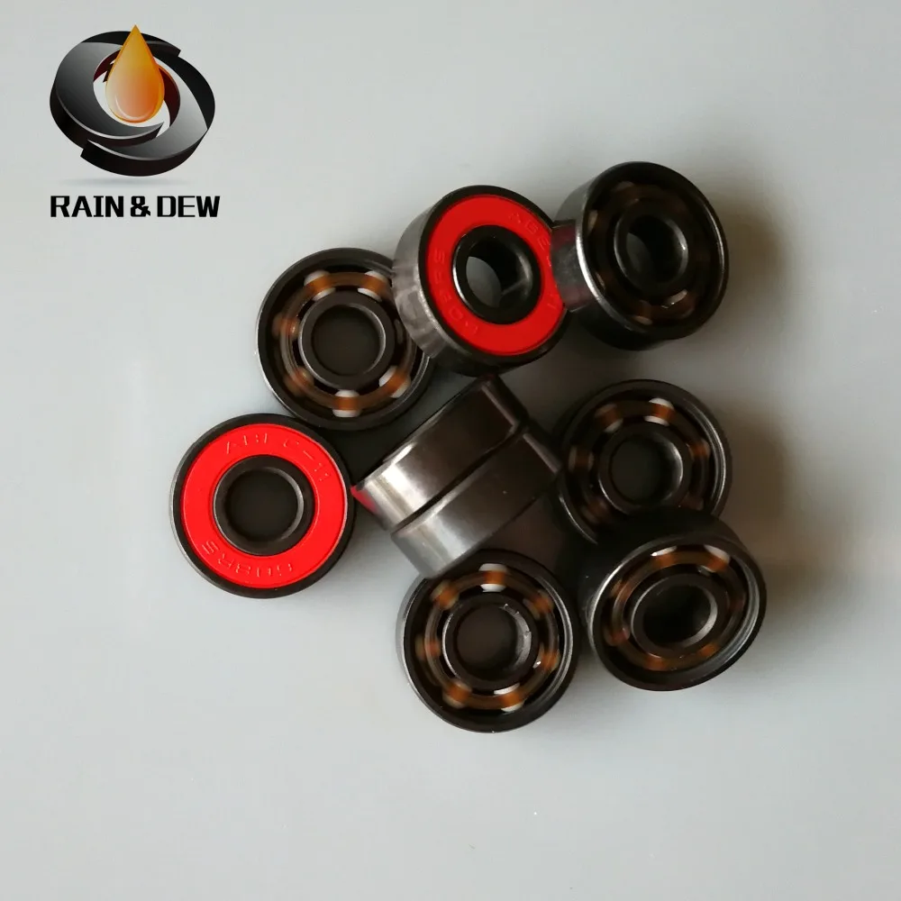 10 шт. 608RS красная печать с титановым покрытием скейтборд подшипник ABEC 11
