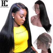 360 парик с фронтальной тесьмой, бразильские прямые волосы, 150% плотность, фронтальная тесьма, человеческие волосы, парики, предварительно выщипанные с детскими волосами Remy для женщин